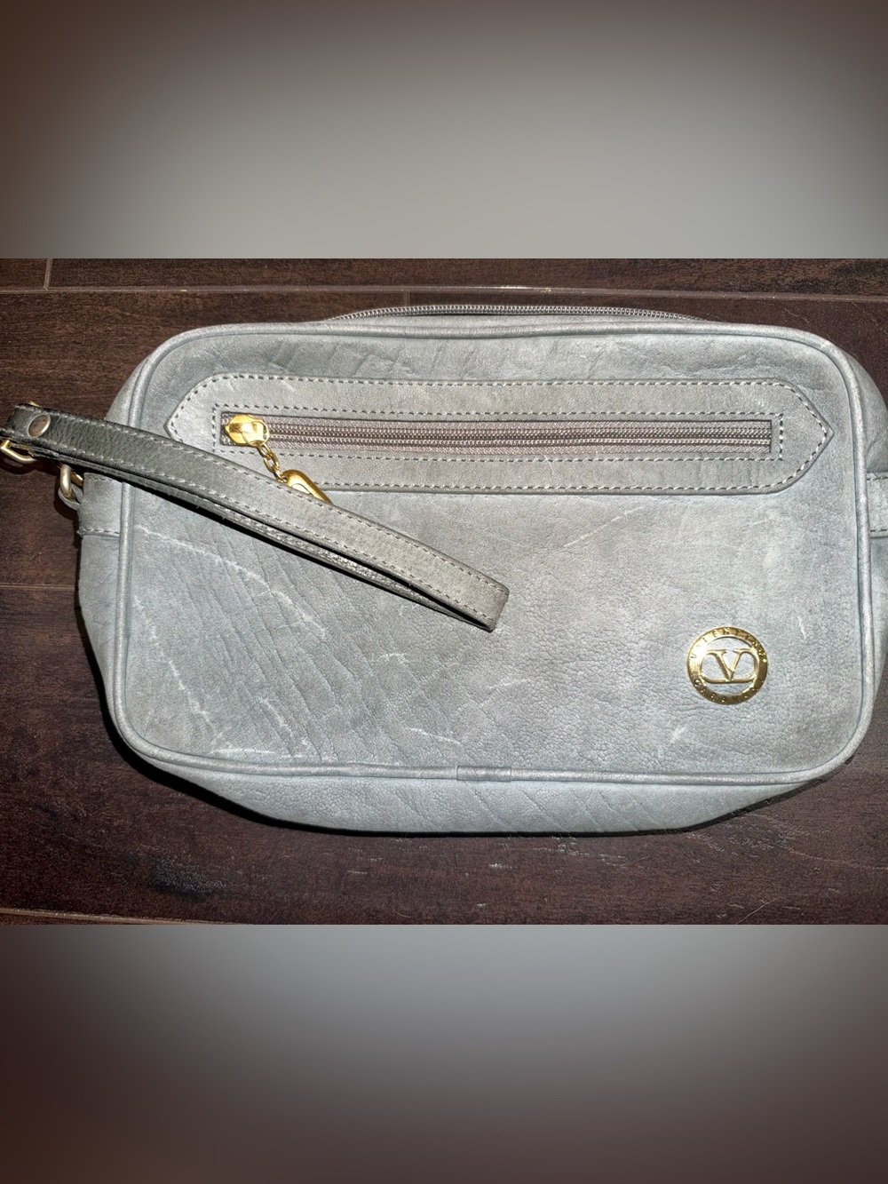 Vintage Valentino Garavani "V-Mark" clutch / wristlet bag from the 1980s